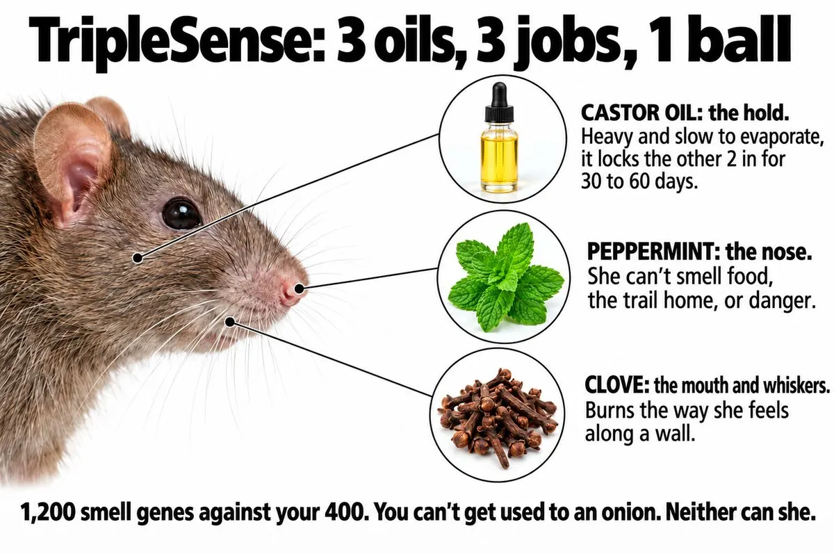MintGuard's three oils: castor, peppermint and clove